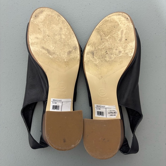 Dune London Black Leather Ignus Sandals Heels Women's 5 UK/ 38 EU/ 7-7.5 US - Picture 12 of 13